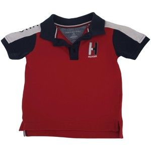 Tommy Hilfiger Short Sleeve Polo Shirt Toddler Boys Size 18M Red White and Blue
